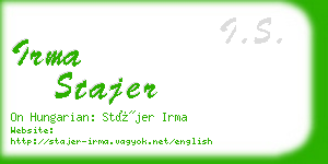 irma stajer business card